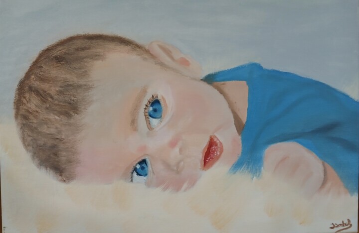 Bebe azul Painting, 9.5x13 in