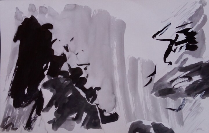 "L'envol des fous" başlıklı Resim Daniel Mangin tarafından, Orijinal sanat, Mürekkep