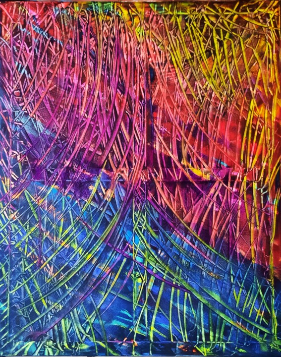 Peinture intitulée "Pêle-mêle  Acryliqu…" par Marie-Christine Maudet, Œuvre d'art originale, Acrylique Monté sur Châssis en…