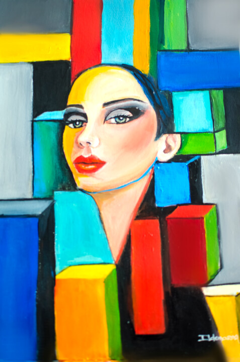 Painting titled "Fragmentos de ident…" by Ildemarina Rodrigo, Original Artwork, Acrylic