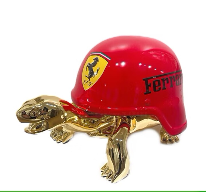 Sculpture titled "Ferrari turtle" by Naor 26, Original Artwork, Resin