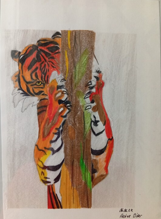 Tiger #05 绘画, 10.8x7.7 in