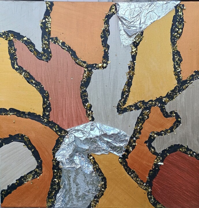 Interconnecting lines 2. 绘画, 27.6x27.6 in