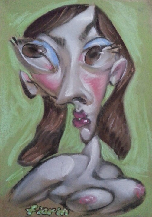 Buste de femme dénudée 图画, 16.5x11.8 in