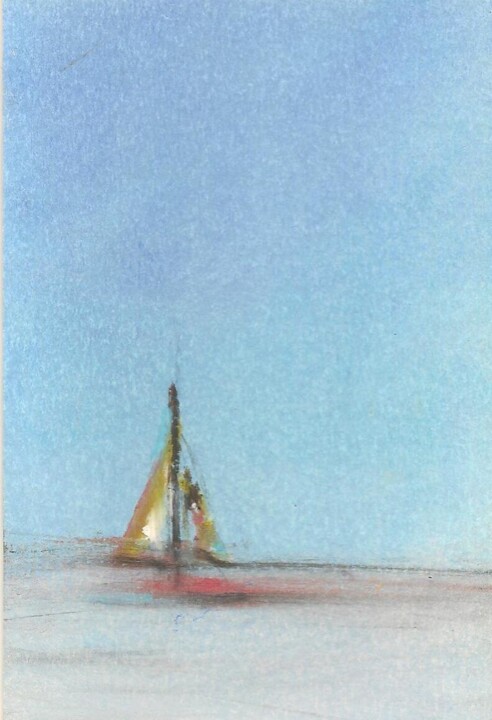 Sailboat 1111 绘画, 4x6 in
