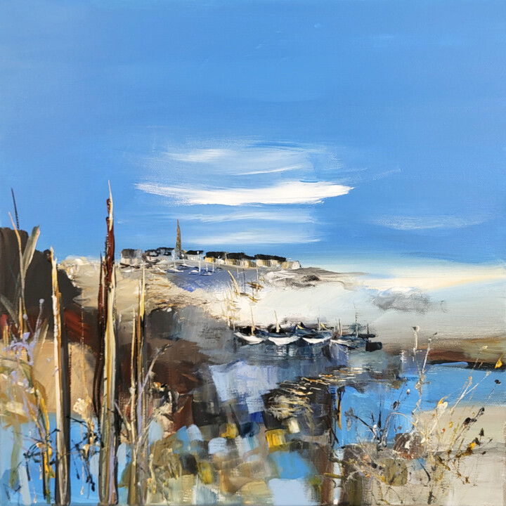 Peinture intitulée "Un ciel bleu vient…" par Muriel Cayet, Œuvre d'art originale, Acrylique Monté sur Châssis en bois