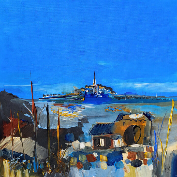 Peinture intitulée "Près des lointains…" par Muriel Cayet, Œuvre d'art originale, Acrylique Monté sur Châssis en bois