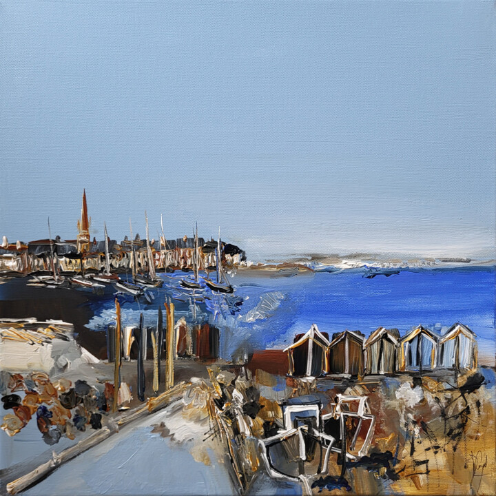 Peinture intitulée "Sous une voûte bleue" par Muriel Cayet, Œuvre d'art originale, Acrylique Monté sur Châssis en bois