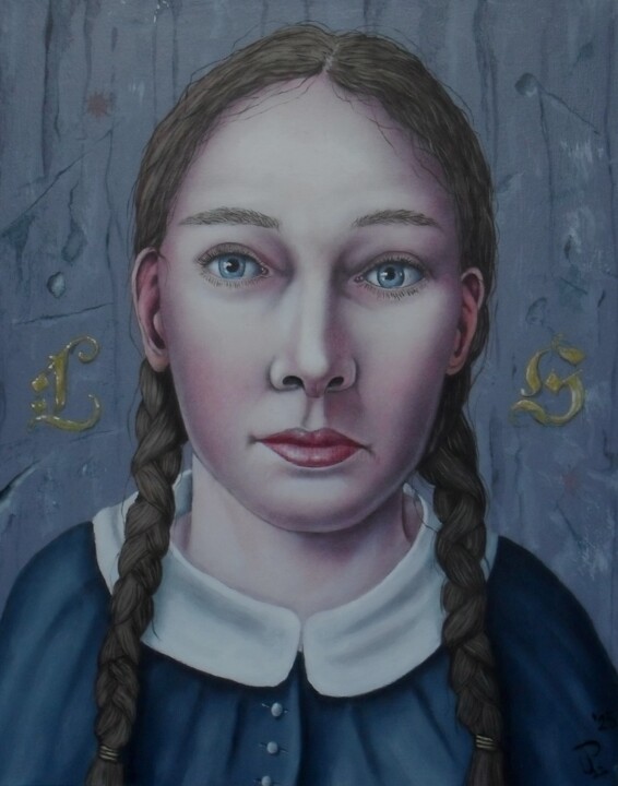 Peinture intitulée "Meisje van 11" par Uko Post, Œuvre d'art originale, Huile Monté sur artwork_cat.