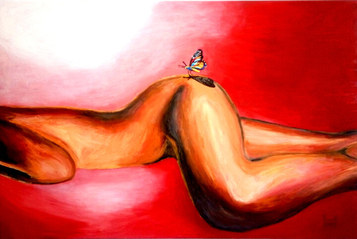 "The gentle touch I" 绘画, 23.6x35.4 in