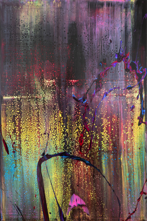 Schilderij getiteld "Unendlich Nah" door Björn Wiedemann, Origineel Kunstwerk, Acryl Gemonteerd op Frame voor houten brancard