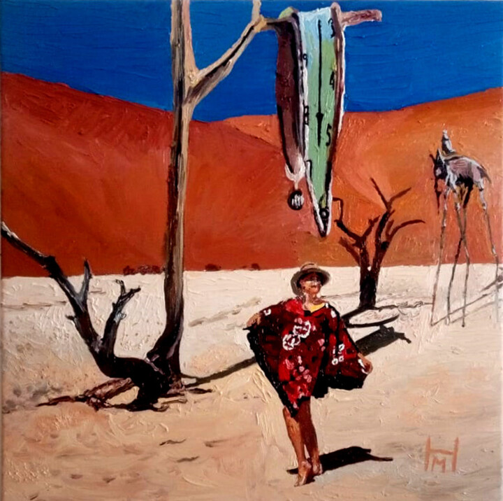 "Liliane in Dali Land 绘画, 15.8x15.8 in