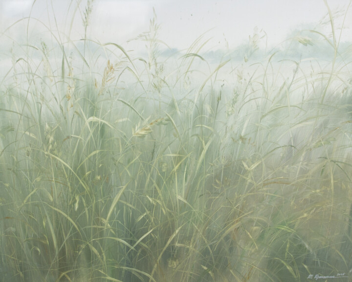 Ζωγραφική με τίτλο "meadow grasses" από Tatiana Prokshina, Αυθεντικά έργα τέχνης, Λάδι Τοποθετήθηκε στο Ξύλινο φορείο σκελετό
