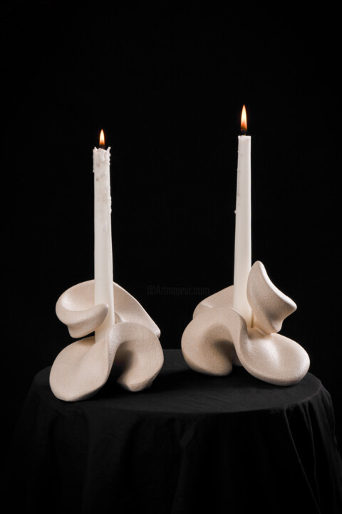 "PETALS" candle holder set 雕塑, 5.5x6.3 in