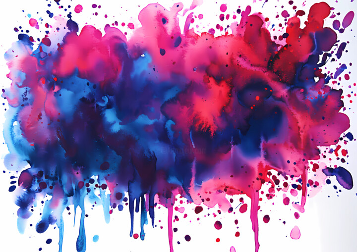 Modern Color Abstract Limited Edition Canvas Art Print 印花与版画, 19.7x27.6 in