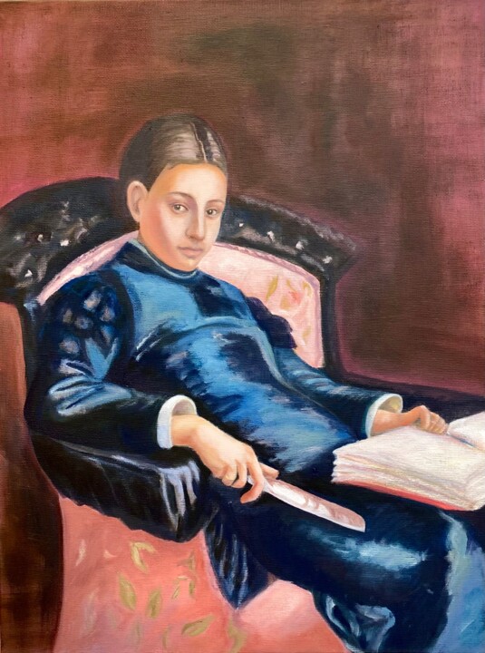 Portrait of Vera Repina (Freehand oil copy) | Framed 绘画, 15.8x11.8 in