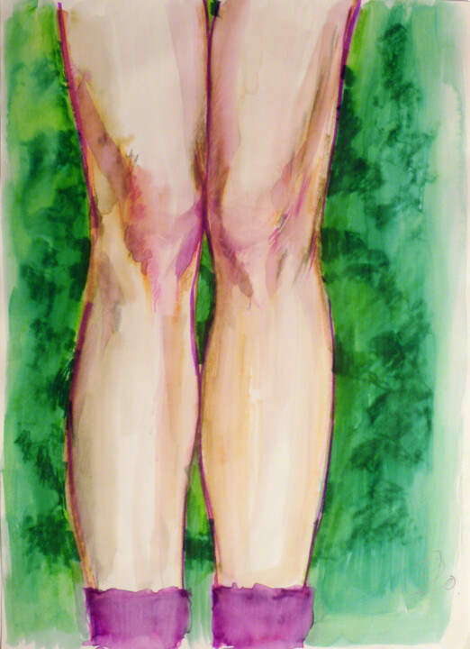 Kniestudie mit Socken. Drawing, 13x9.5 in