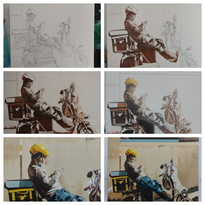 Steps of the making of the work
