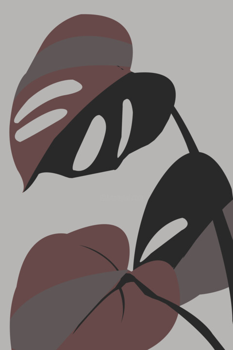 Dark Brown Leaf Dijital Sanat