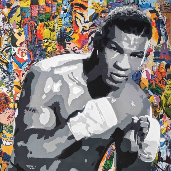 Mike Tyson 2 Schilderij, 19,7x19,7 in