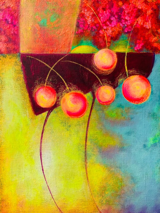 Drunken Cherry-5 绘画, 15.8x11.8 in