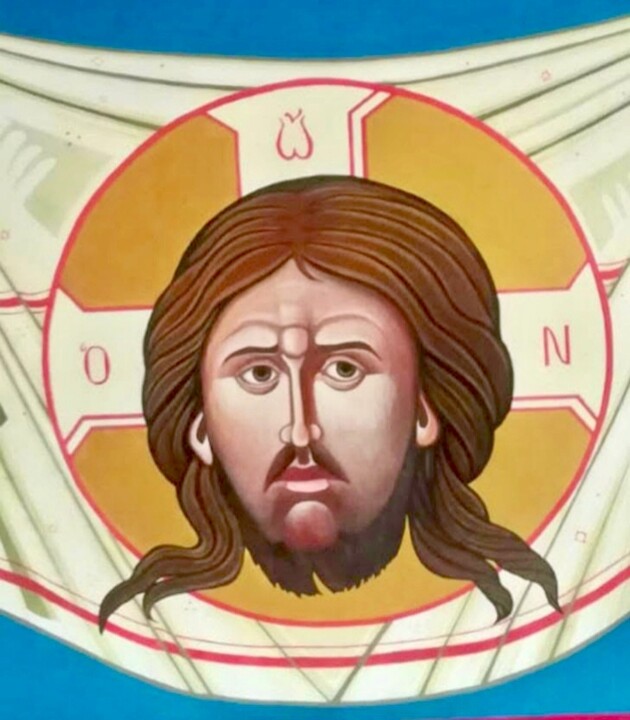 Painting titled "ICONA: MANDILION IC…" by Vincenzo Squillacioti, Original Artwork, Tempera