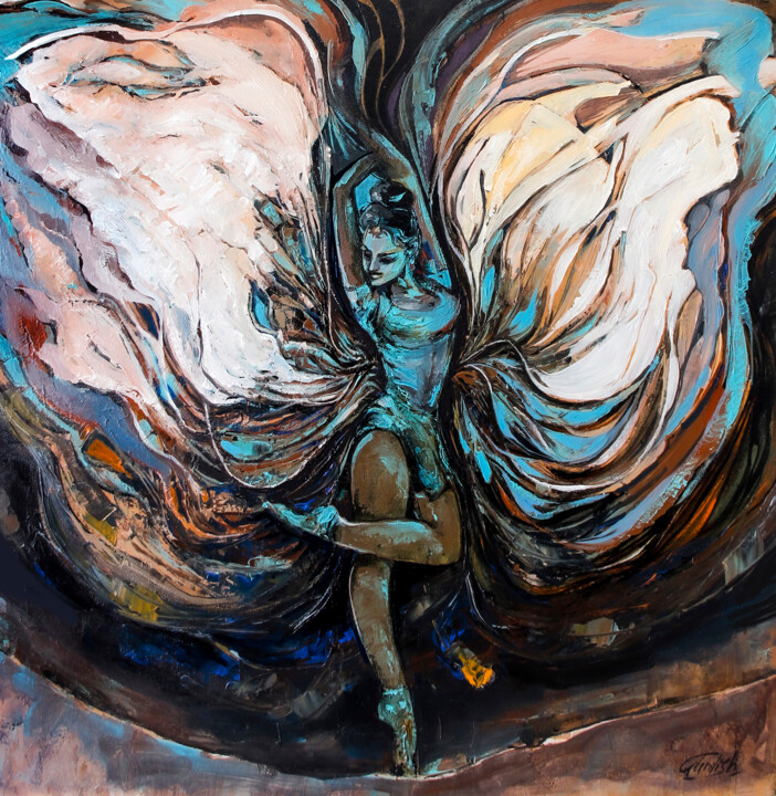 Angel Wings- Acrylic painting 绘画, 18x18 in