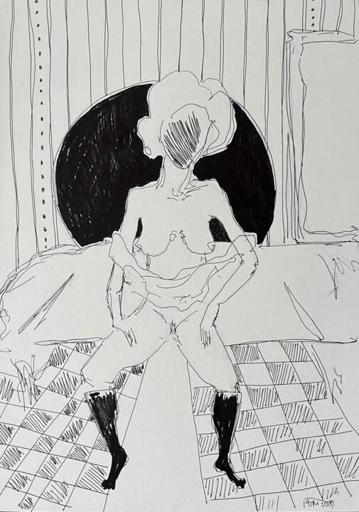 图画 标题为“jU4; / Erotic - {$M}” 由Leni Smoragdova, 原创艺术品, 标记