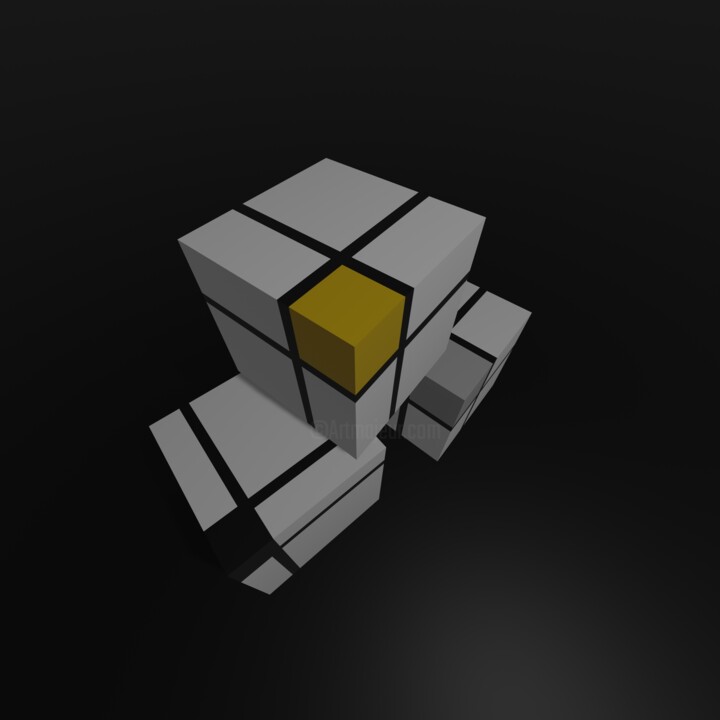 Mondrian in 3D 3 Dijital Sanat