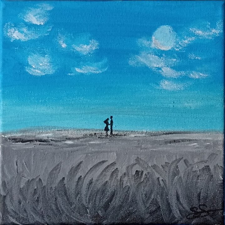 Salanghaeyo 绘画, 7.9x7.9 in