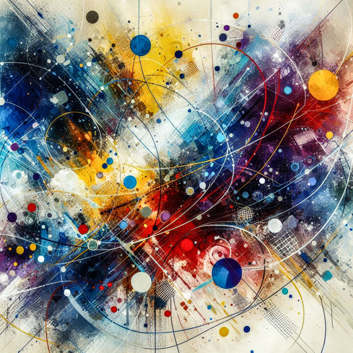 Abstract Cosmic Symphony #103 绘画, 47.2x47.2 in