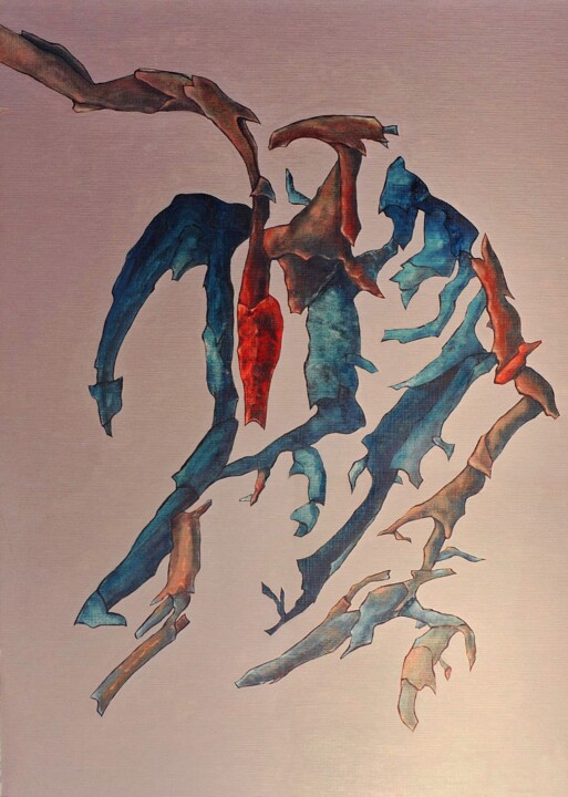 Lección de supervivencia II. Serie Mutaciones Painting, 27.6x19.7 in