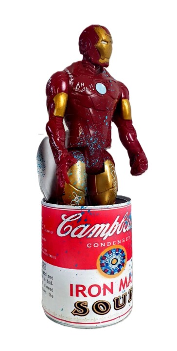 Campbell Soupe Iron Man Sculpture Pop Art 3d Unique Rzeźba, 11,4x3,8 in