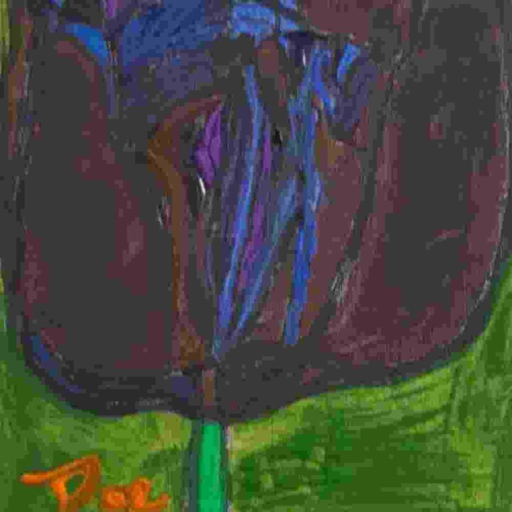 DAJA BLAQQ SKY SERIES COLLECTION: QUEEN TULIP FLOWER Tablo, 1x1 in
