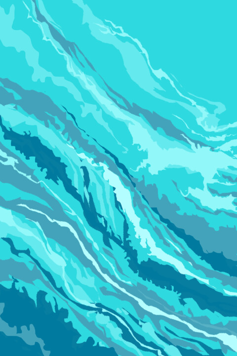 Digital Arts titled "Ocean waves abstrac…" by Mandeep Pannu, Original Artwork, Digital Painting