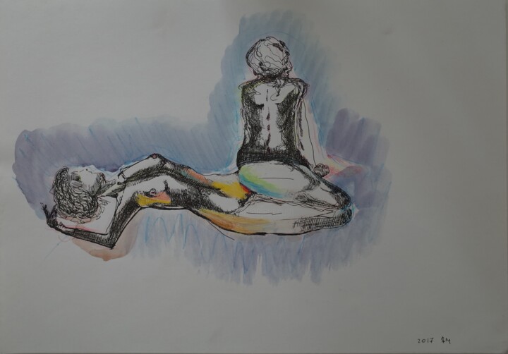 图画 标题为“gIkq / Need You Ton…” 由Leni Smoragdova, 原创艺术品, 水彩