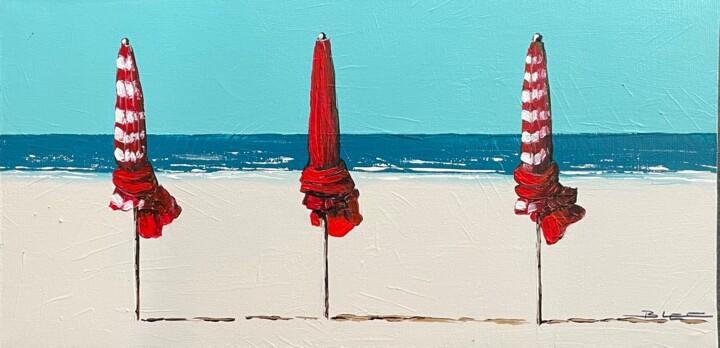 Parasols Trouville 绘画, 9.8x19.7 in