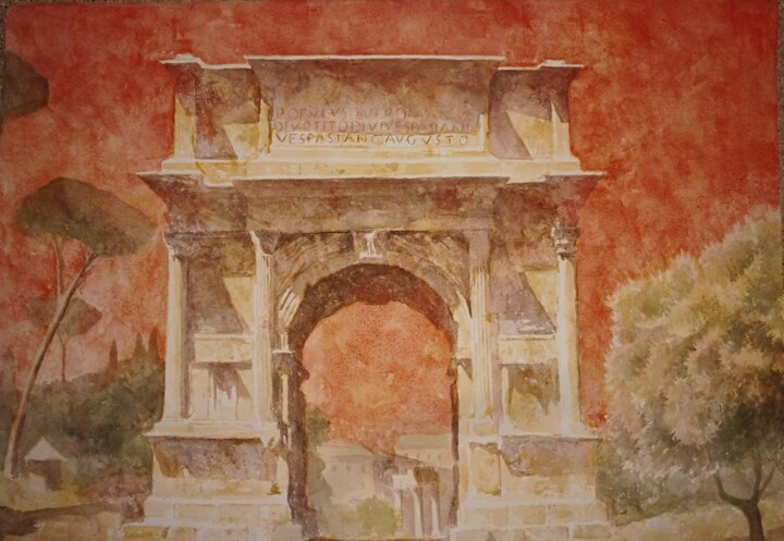 Arco de Tito, Roma Pittura, 13,8x19,7 in