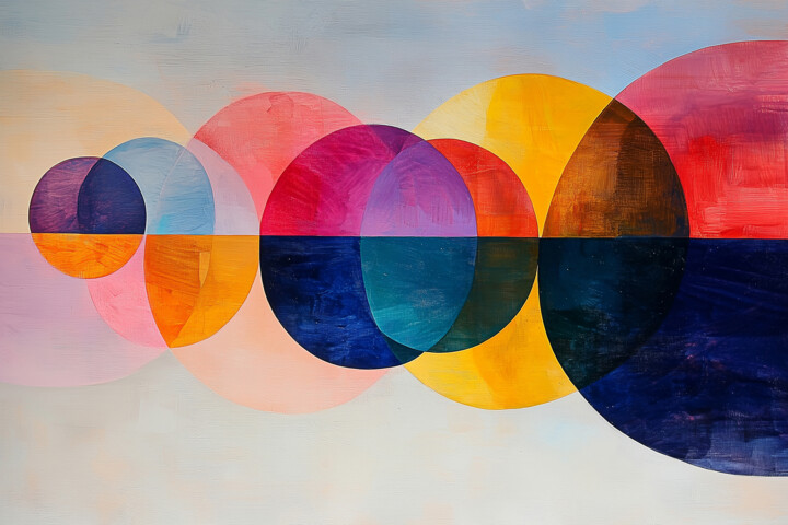 Shards of Sunset – Abstract Sunset Painting on Canvas for Ho 绘画, 35.4x23.6 in