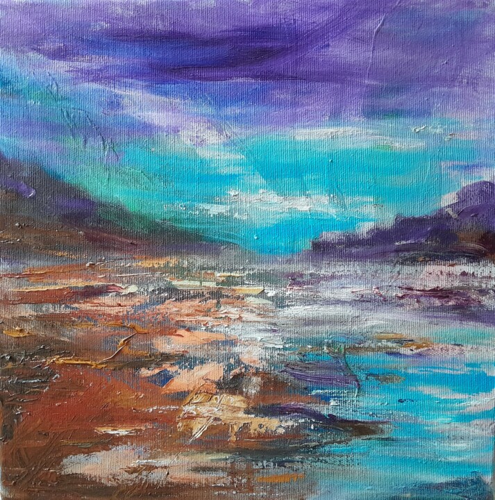 Valley in Carinthia Painting, 11.8x11.8 in