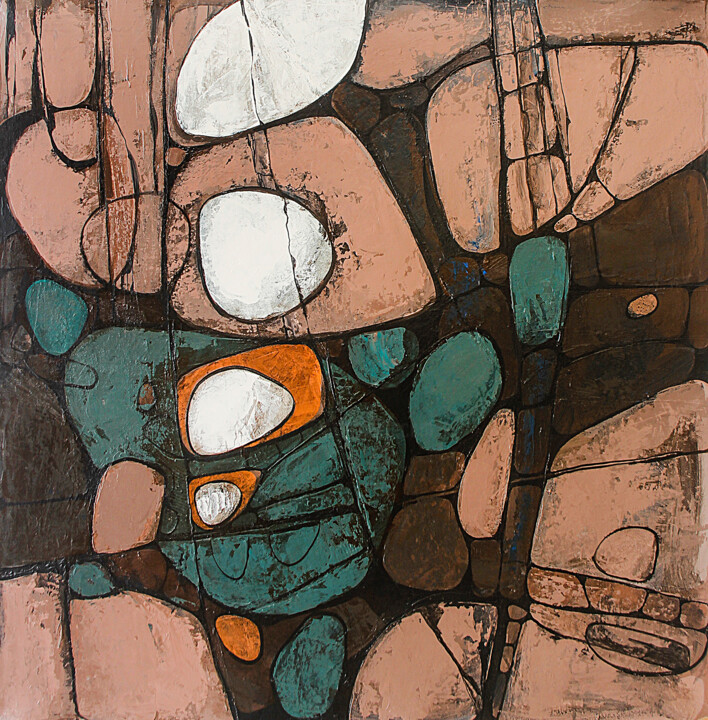 Sea mount- Abstract painting 绘画, 18x18 in
