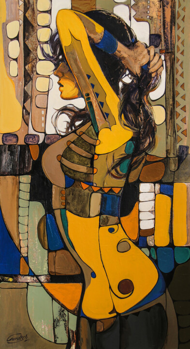 The petal- Woman painting 绘画, 36x24 in