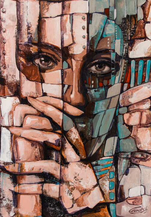 Twinkling eyes- Figurative art 绘画, 36x24 in