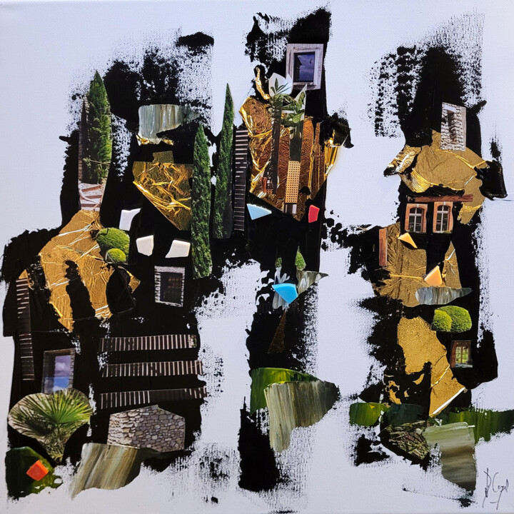 Peinture intitulée "Jardins en rêverie" par Muriel Cayet, Œuvre d'art originale, Acrylique Monté sur Châssis en bois