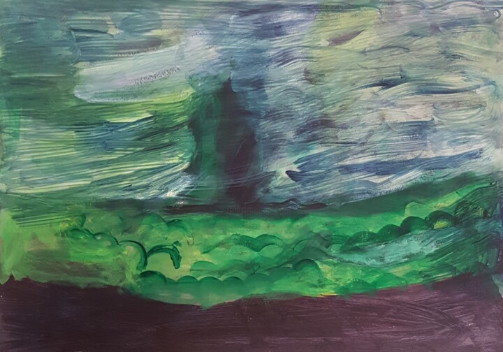 Pintura titulada "ENTRE CIEL ET TERRE" por Mchartrie, Obra de arte original, Acrílico