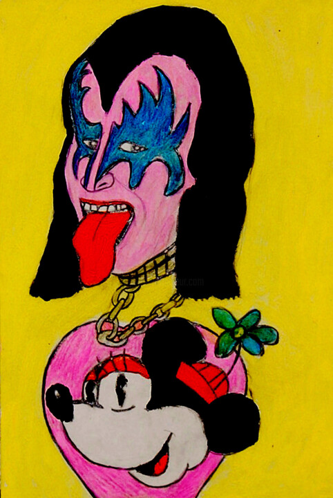 kiss 绘画, 11.8x7.9 in