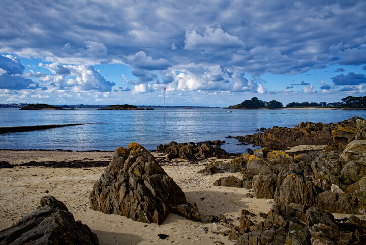 Carantec, Pors a Callot, la cale, balise, l'estran, Rhu Land 摄影, 394.5x590.6 in