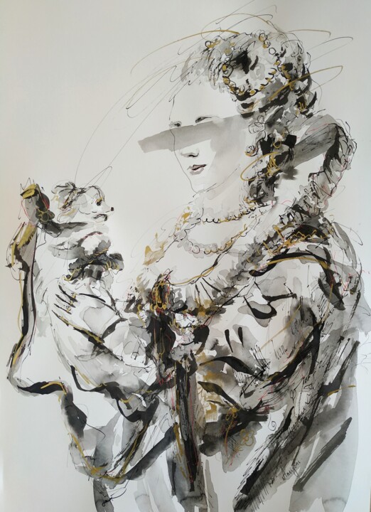 Just Like a Melody I Drawing, 20.1x14.2 in