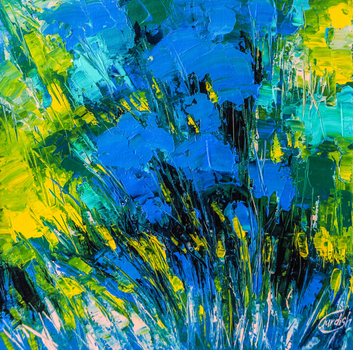 Forest of the Blue Malerei, 18x18 in
