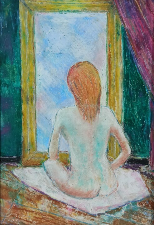 The mirror 图画, 11.8x7.9 in